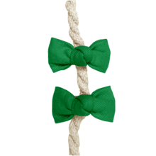 Barrettes clic-clac petits noeuds vert vif