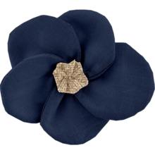 Petite Barrette Pétales de Fleur bleu marine