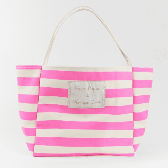 Sac transat rayé rose