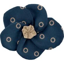 Petite Barrette Pétales de Fleur bulle bronze marine