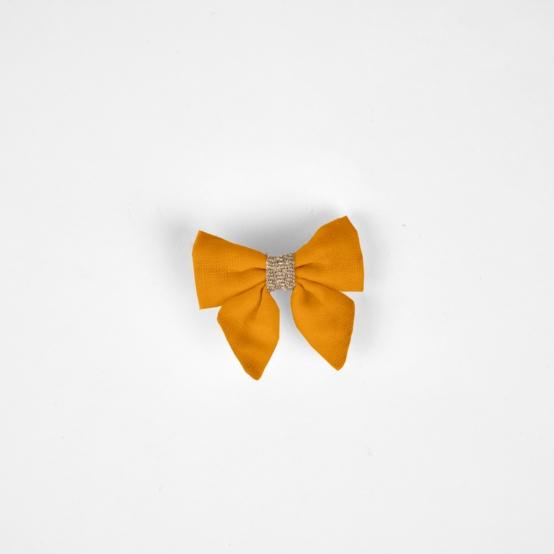 Barrette Mini Noeud Papillon ochre