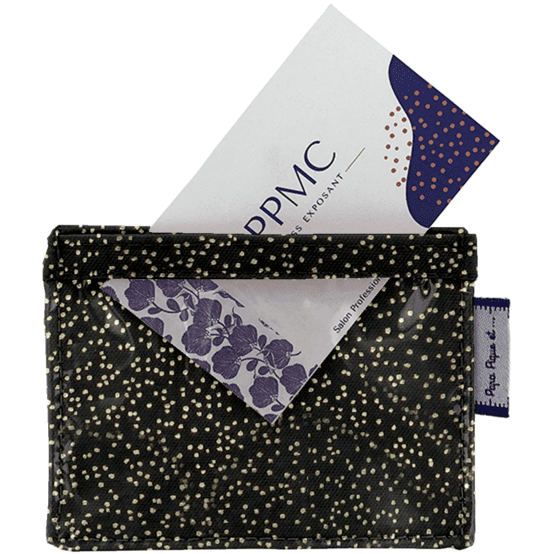 Porte badge noir pailleté