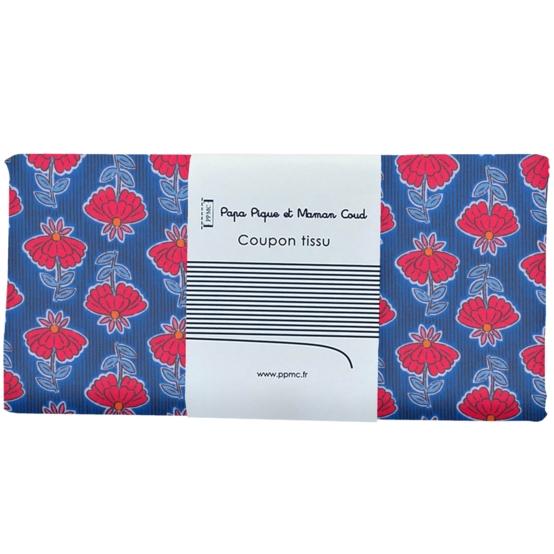 Coupon tissu 50 cm ex2544 shanti bleu