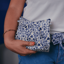 Pochette plissée scandinavia bleu