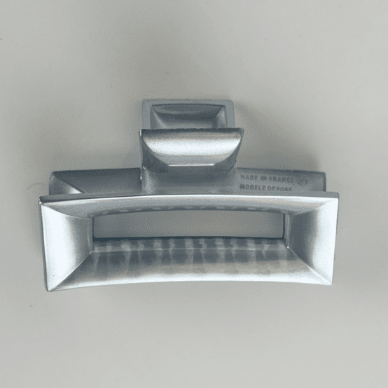 Grande pince rectangle argent satiné