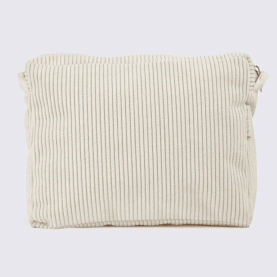 Base grande besace sans bandoulière velours côtelé large ivoire