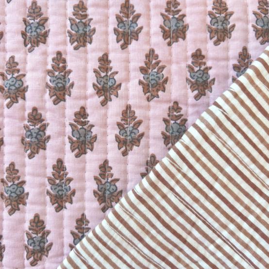 Tissu matelassé ex2613 indienne rose pale matelassée