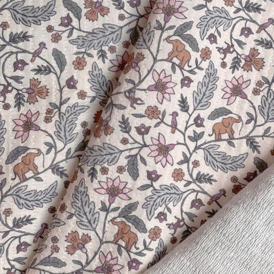 Tissu effet matelassé rêve de jasmin