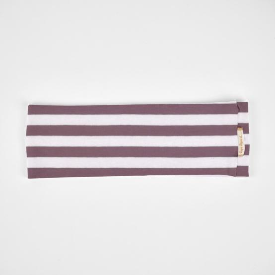 Bandeau jersey rayure aubergine blanc