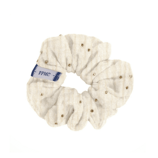 Petit Chouchou gaze pois or écru