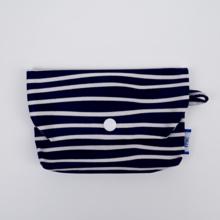 Pochette Savon rayé ivoire marine