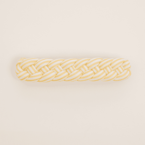 Barrette cheveux tressée rayé jaune