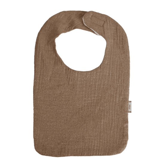 Bavoir Bébé gaze pailletée camel