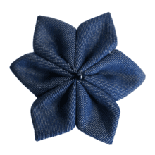 Barrette fleur étoile jean fin