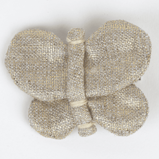 Barrette petit papillon  lin pailleté