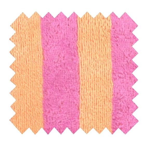 Tissu éponge bambou au mètre ex2537 rayée melon rose
