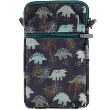 Pochette téléphone matelassée jurassic dino marine