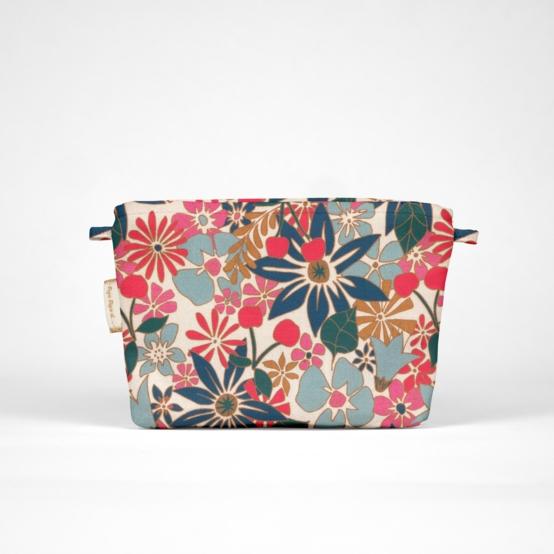Mini pochette tissu cerise en fleur