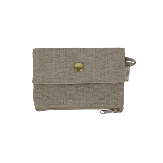 Mini porte-monnaie recto-verso lin doré