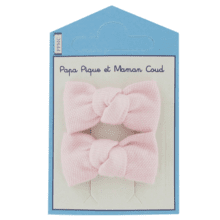 Barrettes clic-clac petits noeuds oxford rose