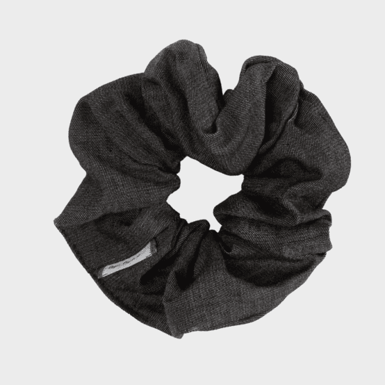 Chouchou jean noir fin