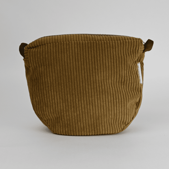 Base petite besace sans bandoulière velours côtelé large brun