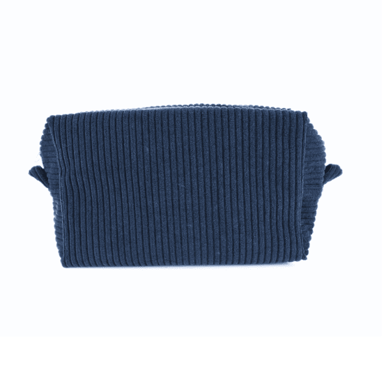 Trousse de toilette rectangle velours côtelé large marine