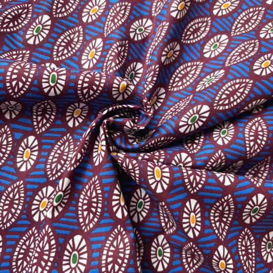 Tissu coton au mètre ex2615 waxometrique bleu