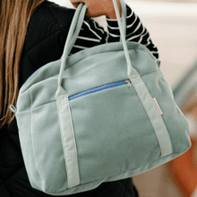 Sac bowling velours côtelé vert lagon