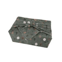 Furoshiki moyen 48 x 48 cm ex2348 boules de noel cuivré vert gris