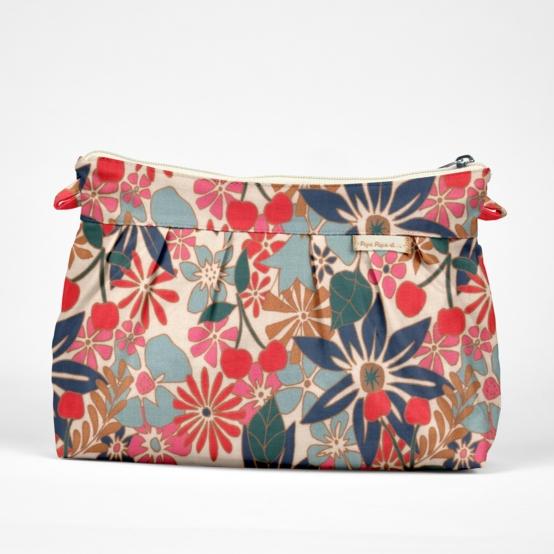 Pochette plissée cerise en fleur