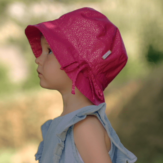 Chapeau de soleil enfant fuchsia pailleté