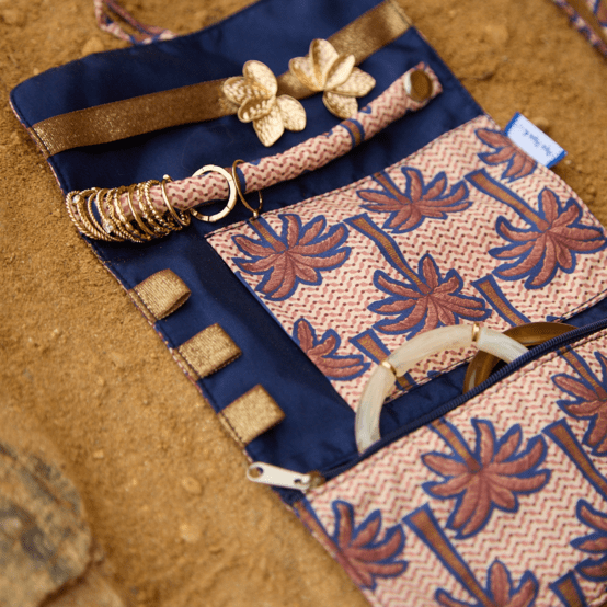 Pochette à bijoux palmeraie