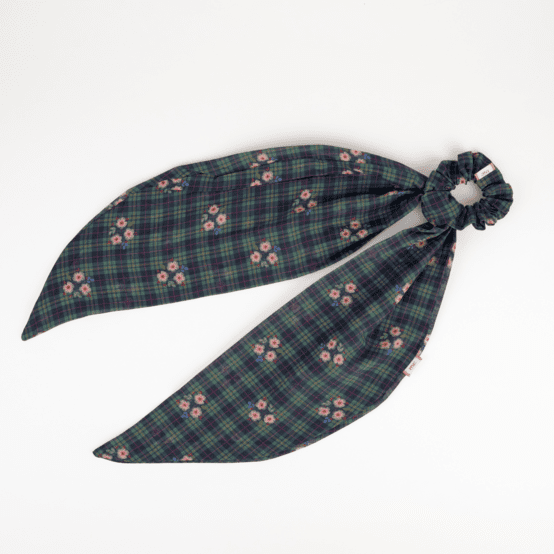Foulchie long tartan fleuri