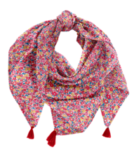 Foulard pompon cocktail de fleurs