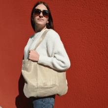 Sac tote bag pliable lin doré