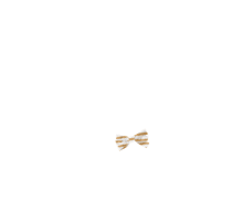 Barrette ruban rayé or blanc
