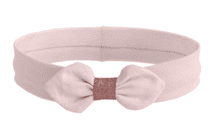 Bandeau jersey bébé noeud rose poudré