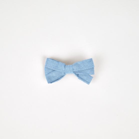 Barrette ruban oxford ciel