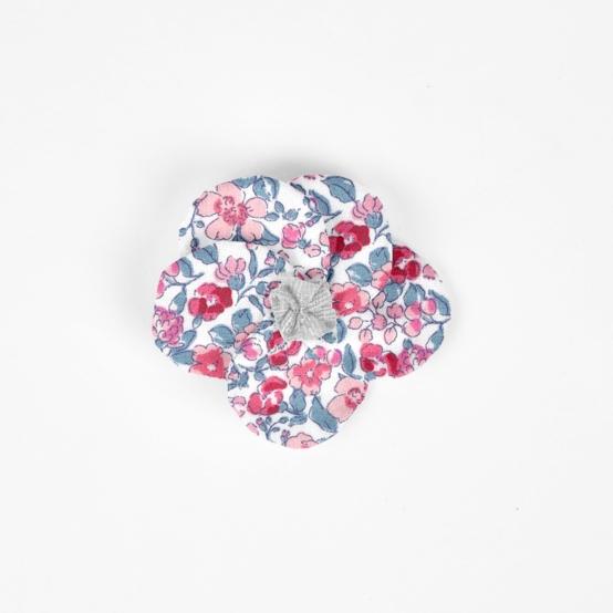 Petite Barrette Pétales de Fleur rose grenadine
