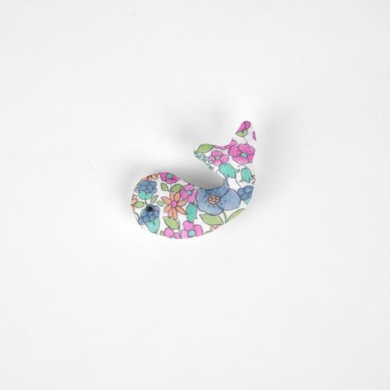 Barrette Baleine pastel fleuri