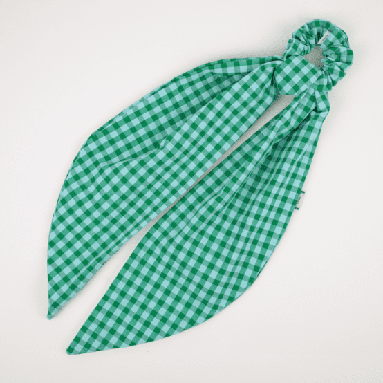Foulchie long vichy vert menthe