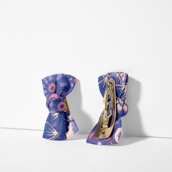 Barrettes clic-clac petits noeuds lavandula