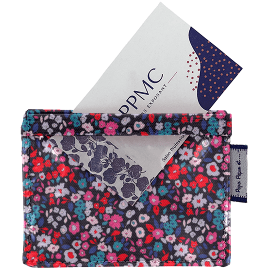 Porte badge romance fleurie