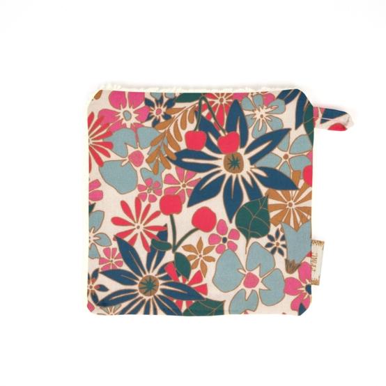 Carré Démaquillant Lavable cerise en fleur