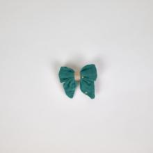 Barrette Mini Noeud Papillon gaze pois or eucalyptus