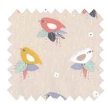 Tissu coton au mètre ex2320 moineaux multicolores