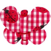 Barrette petit papillon vichy coccinelle