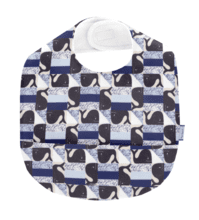Bavoir tissu plastifié baleino bleu