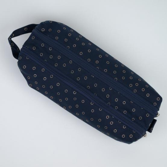 Trousse double compartiment bulle bronze marine